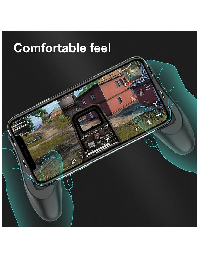 Mobile Game Controller with Active Cooling Fan, Semiconductor Phone Radiator Grip for Heat Dissipation, Compatible with iOS/Android Devices - Black