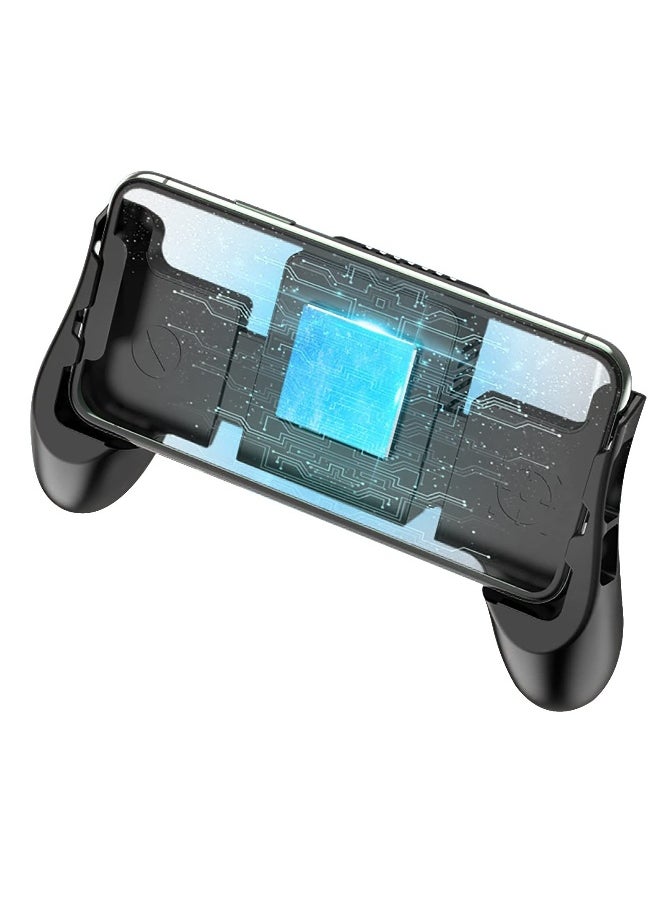 Mobile Game Controller with Active Cooling Fan, Semiconductor Phone Radiator Grip for Heat Dissipation, Compatible with iOS/Android Devices - Black