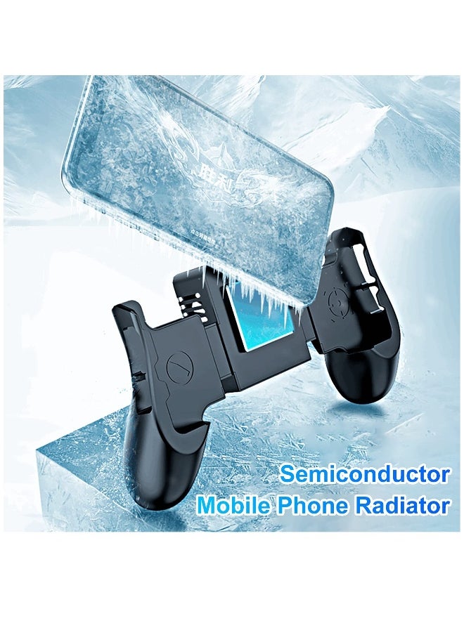 Mobile Game Controller with Active Cooling Fan, Semiconductor Phone Radiator Grip for Heat Dissipation, Compatible with iOS/Android Devices - Black
