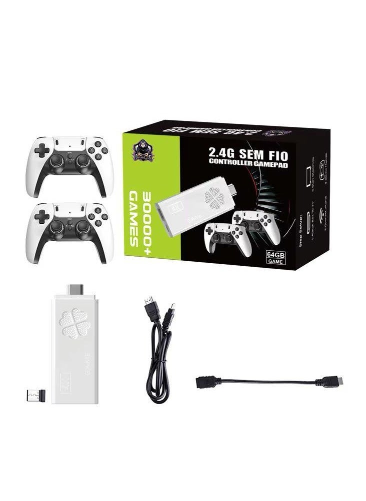 Wireless Retro Game Console Plug and Play Video Game Stick Built in 10000+ Games,9 Classic Emulators 4K High Definition HDMI Output for TV with Dual 2.4G Wireless Controllers 64G