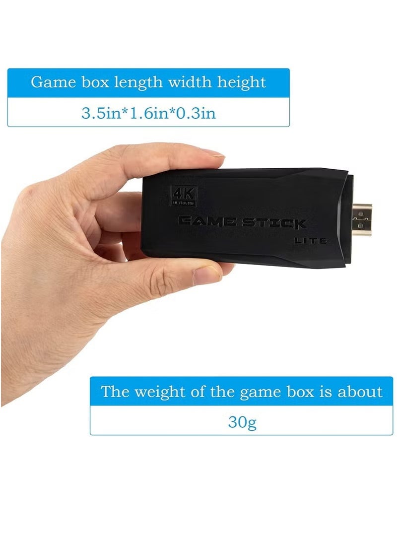 Wireless Retro Game Console Plug and Play Video Game Stick Built in 10000+ Games,9 Classic Emulators 4K High Definition HDMI Output for TV with Dual 2.4G Wireless Controllers 64G