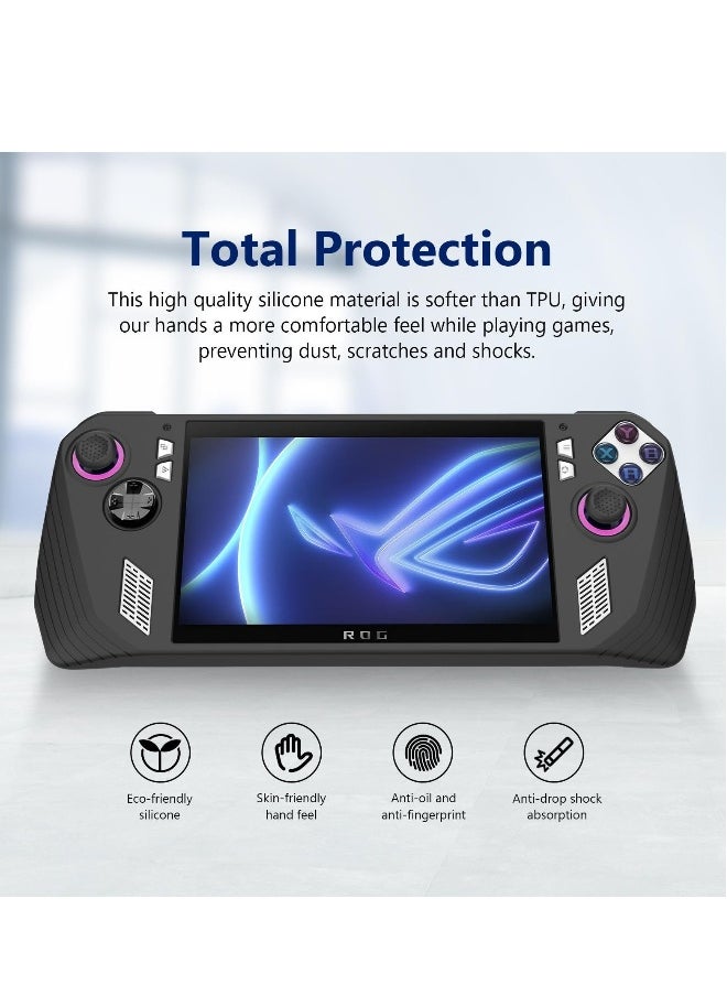 Silicone FlexiSkin Case for ASUS ROG Ally Z1 Extreme - Soft Low Profile 360° Protection in Jet Black