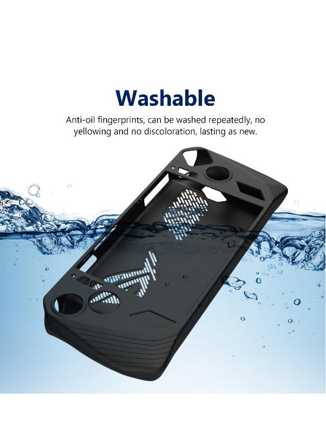 Silicone FlexiSkin Case for ASUS ROG Ally Z1 Extreme - Soft Low Profile 360° Protection in Jet Black