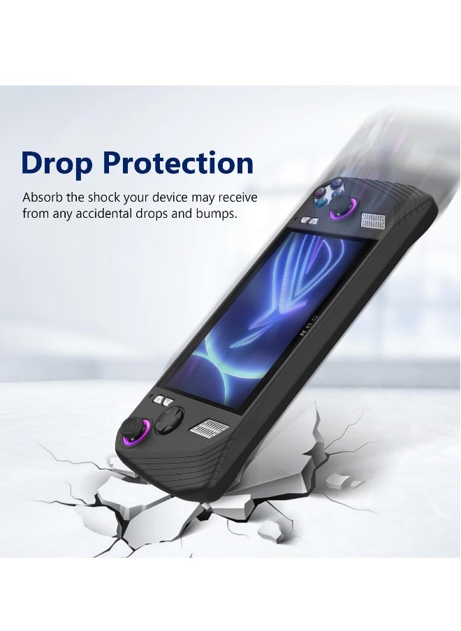 Silicone FlexiSkin Case for ASUS ROG Ally Z1 Extreme - Soft Low Profile 360° Protection in Jet Black