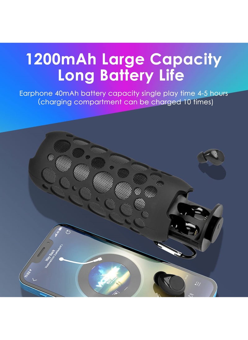 2-in-1 Bluetooth Speaker and Earphones Set, 15W Stereo Sound, IPX5 Waterproof, Latest Bluetooth 5.3, with RGB Lights, Ideal for Parties, Beach, Camping