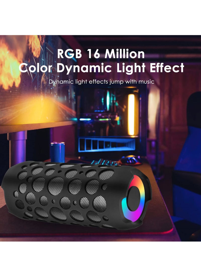 2-in-1 Bluetooth Speaker and Earphones Set, 15W Stereo Sound, IPX5 Waterproof, Latest Bluetooth 5.3, with RGB Lights, Ideal for Parties, Beach, Camping