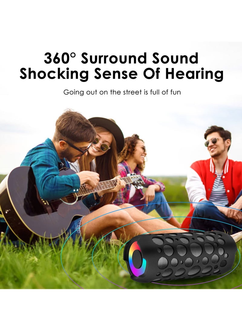2-in-1 Bluetooth Speaker and Earphones Set, 15W Stereo Sound, IPX5 Waterproof, Latest Bluetooth 5.3, with RGB Lights, Ideal for Parties, Beach, Camping