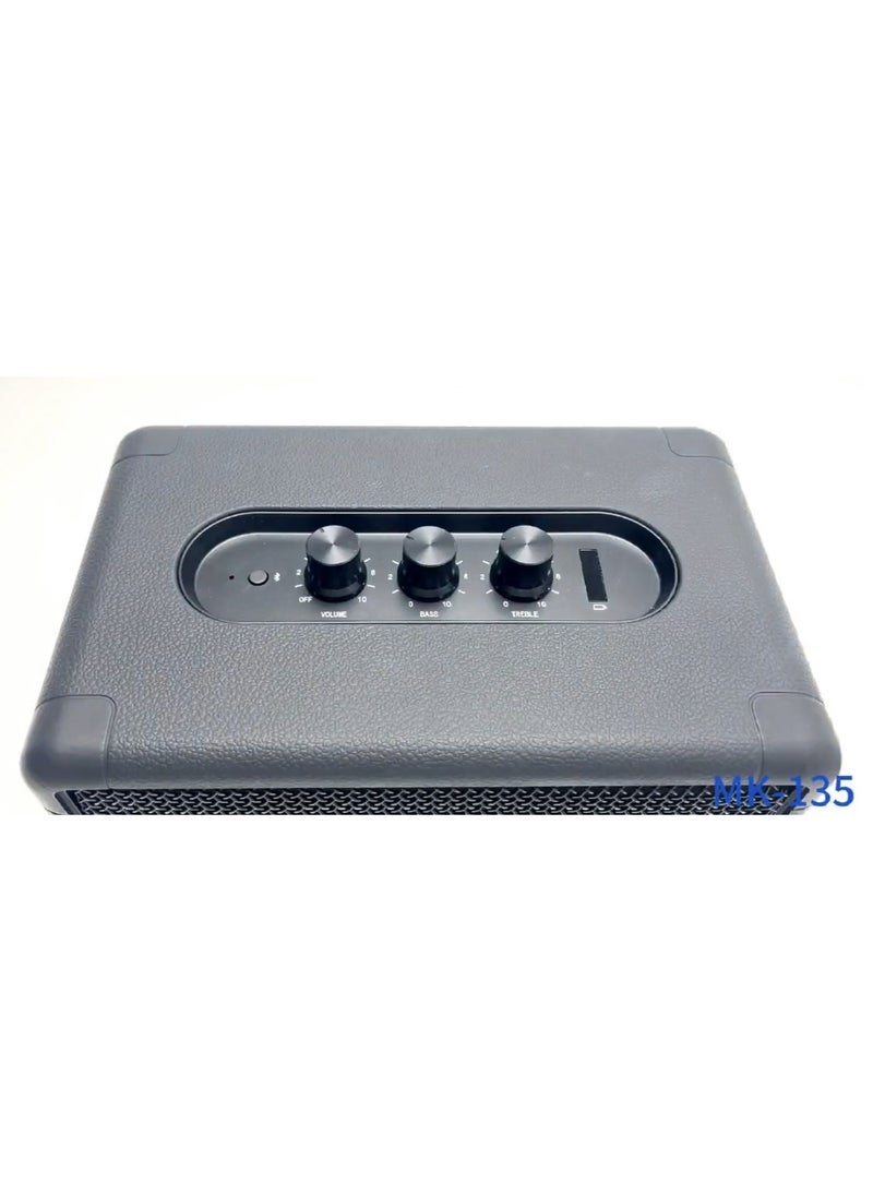 MK-135 Portable Wireless Speaker with Dual Microphones – Bluetooth Speaker with Powerful Sound for Indoor & Outdoor Use, Ideal for Karaoke, Parties, and Events