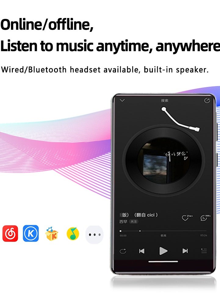 4.0″ Android 14.0 Octa-Core MP4 Music Player with WiFi & App Store Access, 4GB RAM + 64GB Storage – Portable MP5 Player