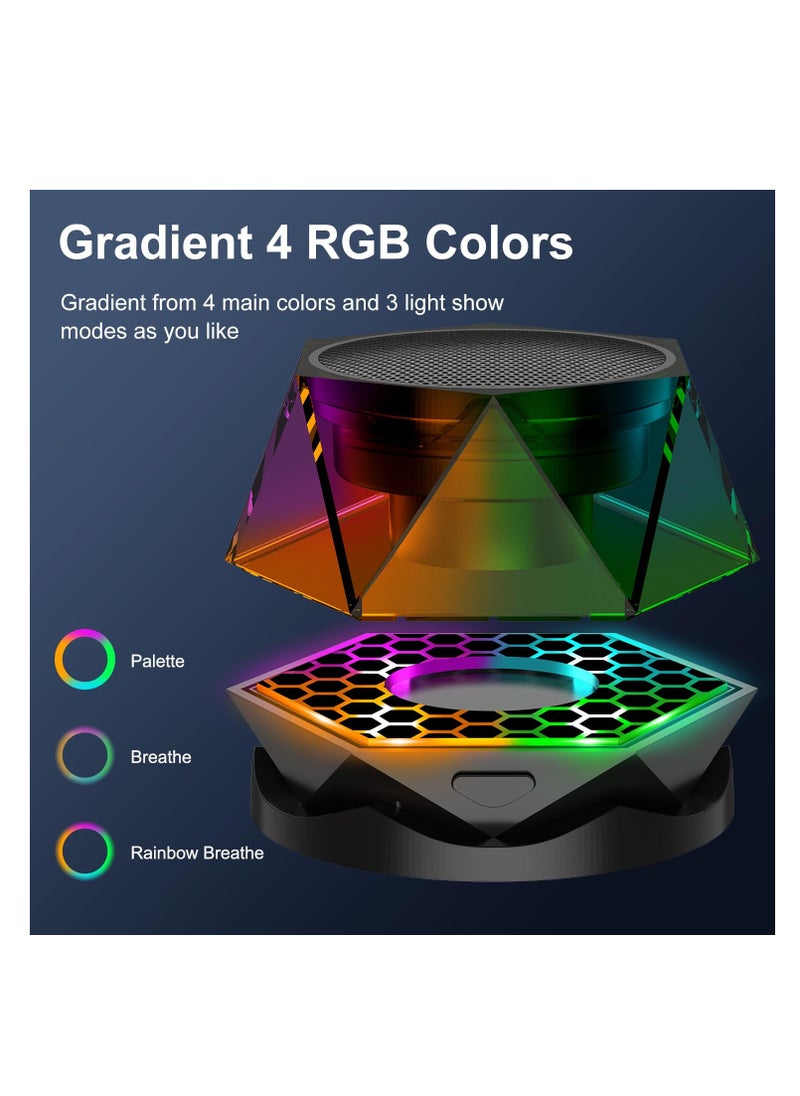 Portable Bluetooth Speaker with RGB Light Show, Magnetic Design, TWS Pairing, Compatible with iPhone and Android