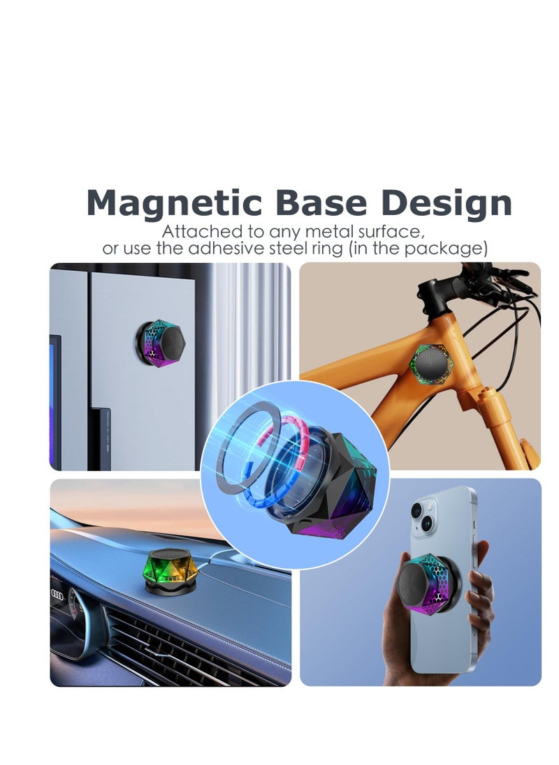 Portable Bluetooth Speaker with RGB Light Show, Magnetic Design, TWS Pairing, Compatible with iPhone and Android