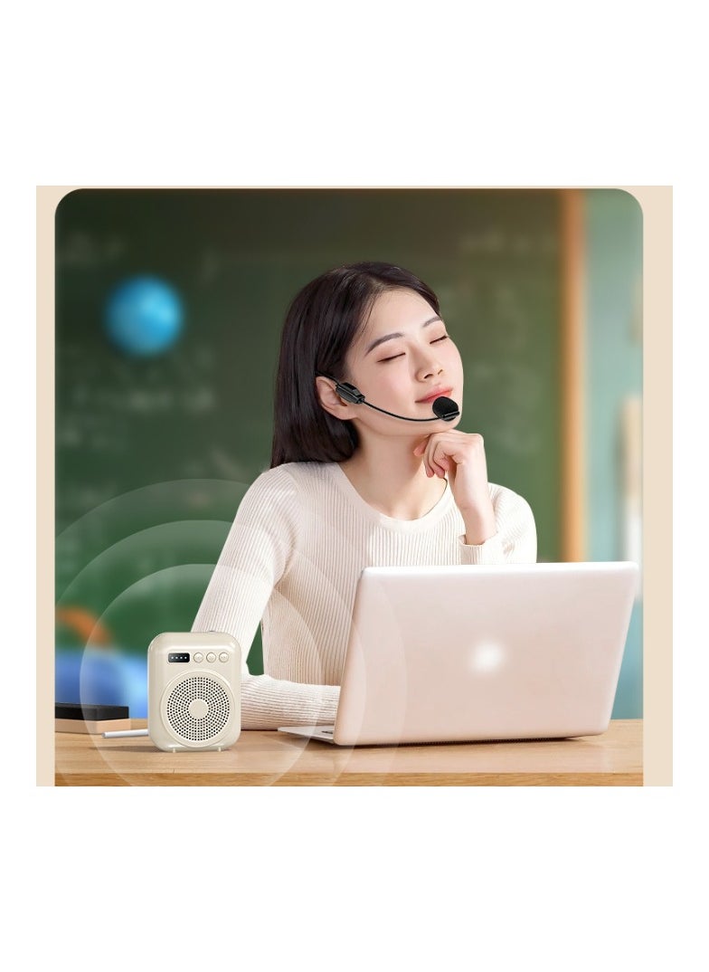 Voice Amplifier with Wired Microphone Headset, Portable Rechargeable PA System Speaker Personal Microphone Speech Amplifier, Loudspeaker for Teachers, Tour Guides/Coaches Metting/Yoga/Fitness