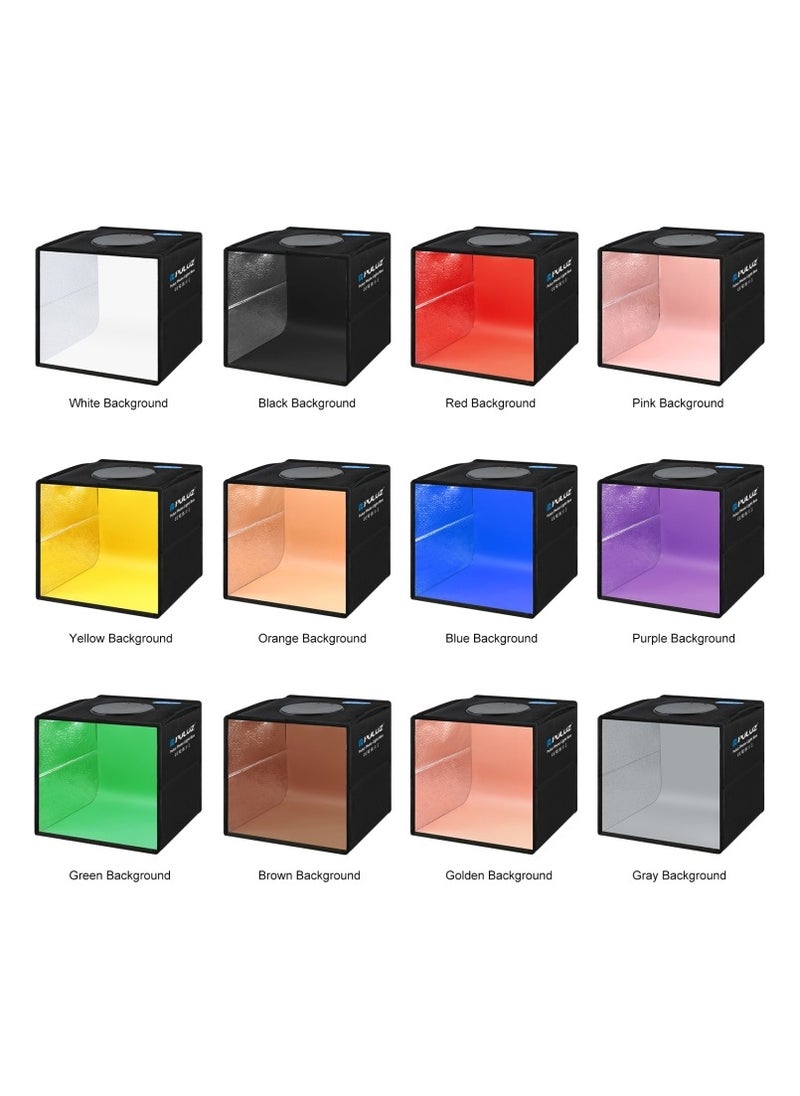 13-Piece Portable Photography Light Box And Backdrop Set Black Studio Box Shooting Tent Foldable Light Box 25cm 12 color Photo Box