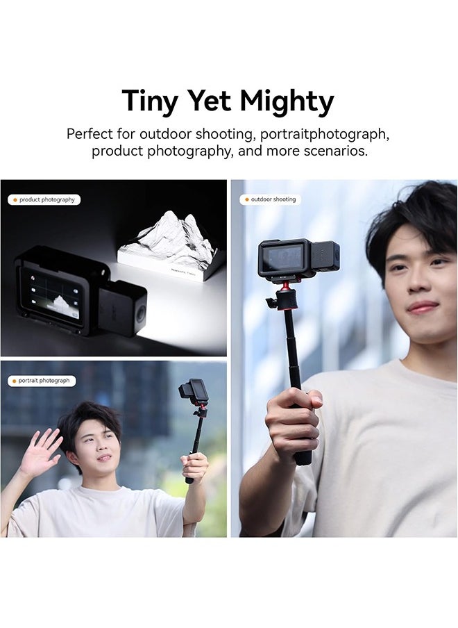 ULANZI LM18 Vlogging Light Mini LED Camera Video Light for DJI Osmo Action 3/4 Camera Cage Accessories and Ulanzi PK-06 Pocket 3 Expansion Adapter