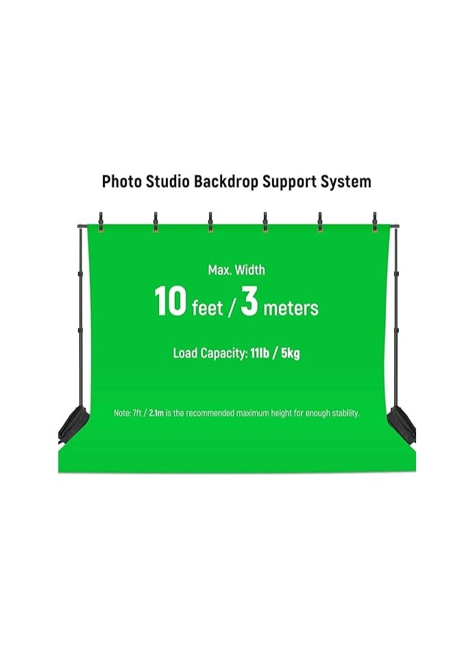 Neewer Photo Studio Backdrop Support System, 10ft/3m Wide 6.6ft/2m High Adjustable Background Stand with 4 Crossbars, 6 Backdrop Clamps, 2 Sandbags, and Carrying Bag for Portrait & Studio Photography