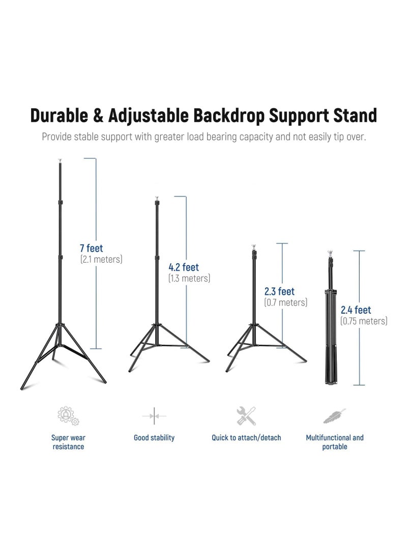 Neewer Photo Studio Backdrop Support System, 10ft/3m Wide 6.6ft/2m High Adjustable Background Stand with 4 Crossbars, 6 Backdrop Clamps, 2 Sandbags, and Carrying Bag for Portrait & Studio Photography
