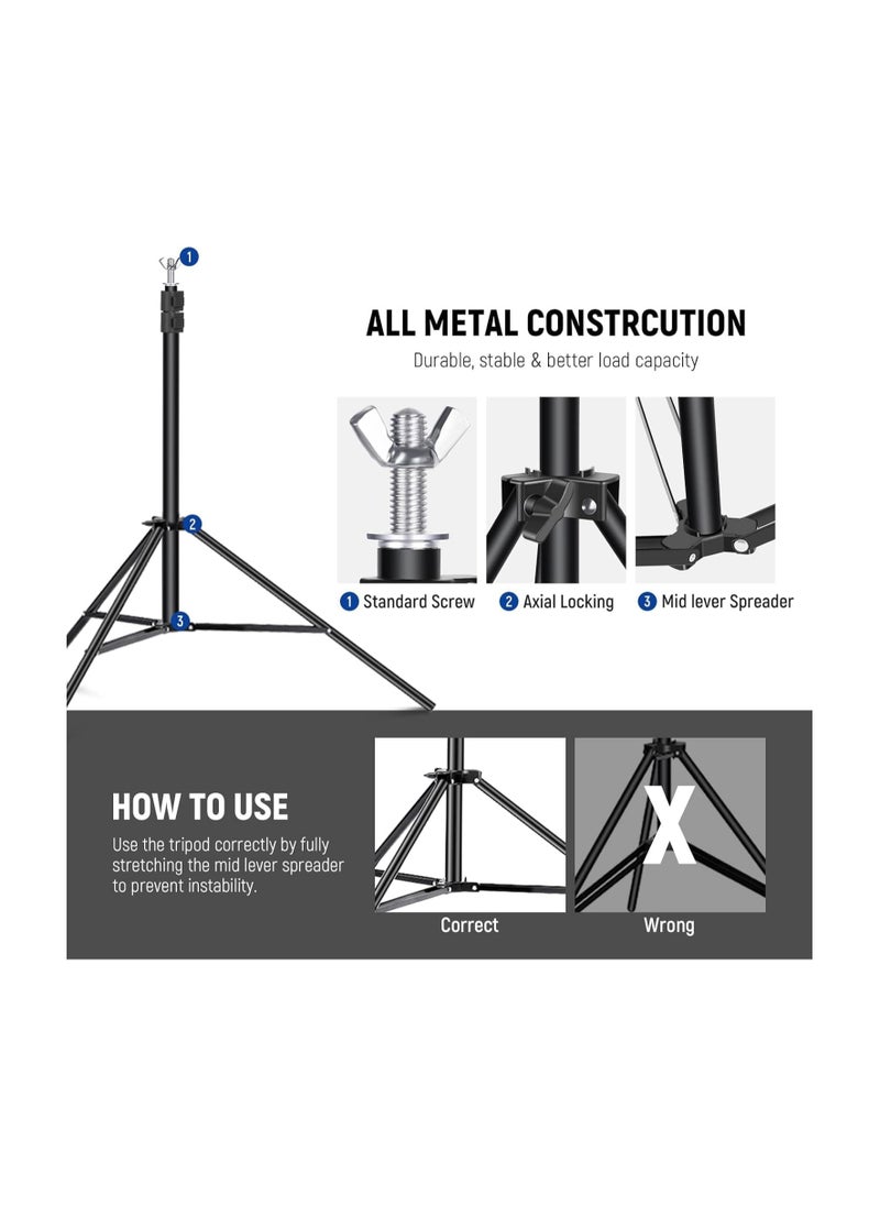 Neewer Photo Studio Backdrop Support System, 10ft/3m Wide 6.6ft/2m High Adjustable Background Stand with 4 Crossbars, 6 Backdrop Clamps, 2 Sandbags, and Carrying Bag for Portrait & Studio Photography