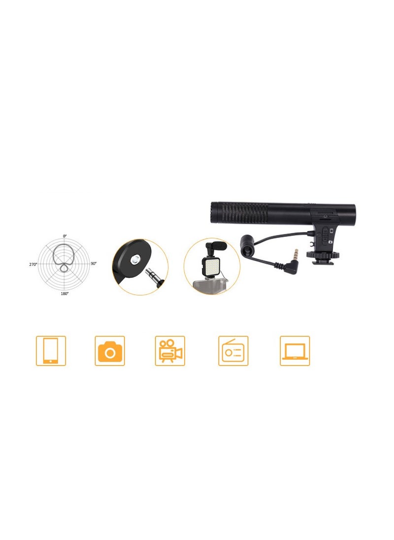 Black Table Tripod for Phones Video Kit with Microphone LED Light and Remote Shutter Perfect for YouTube and Vlog Recording