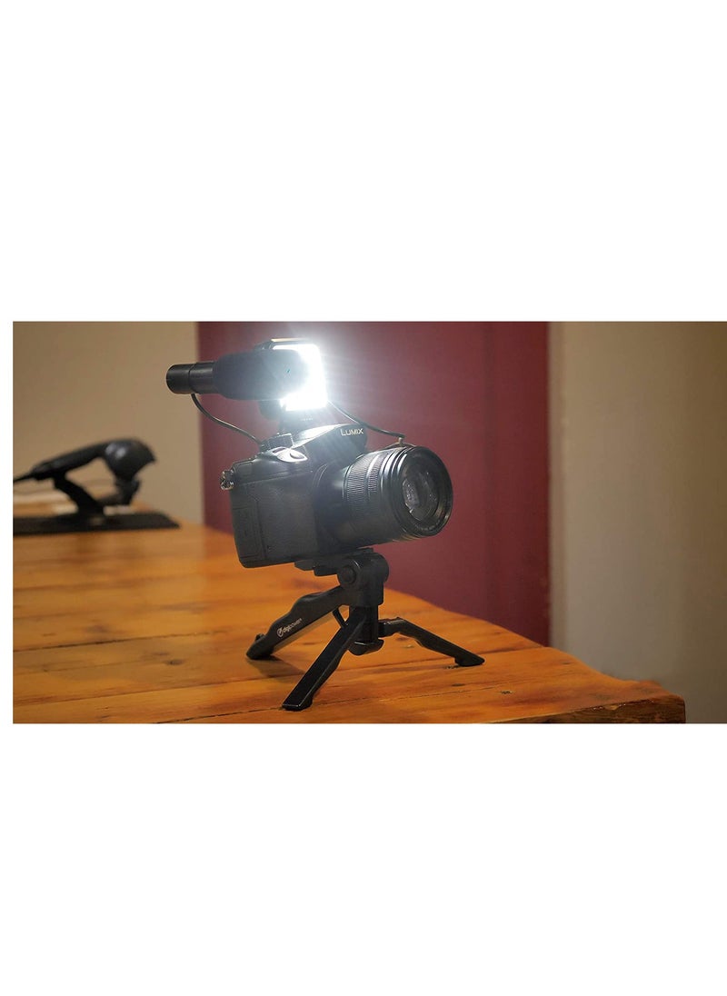 Black Table Tripod for Phones Video Kit with Microphone LED Light and Remote Shutter Perfect for YouTube and Vlog Recording