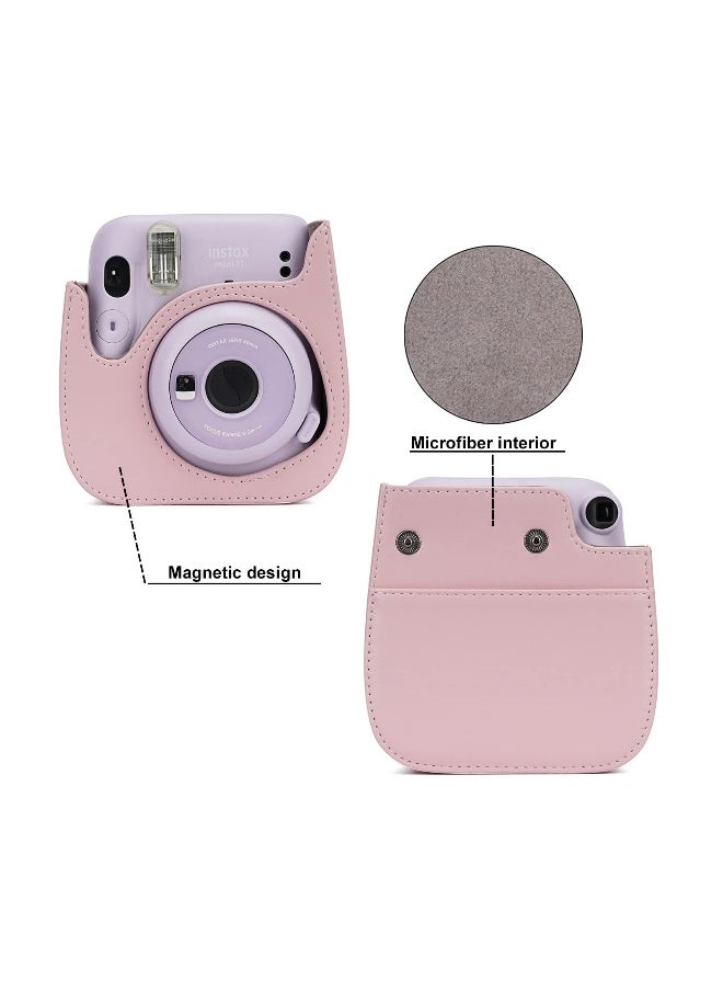 Instant Camera Case Compatible with for Fujifilm Instax Mini 11 9 8 8+ PU Leather Bag with Pocket and Adjustable Shoulder Strap Photo Album