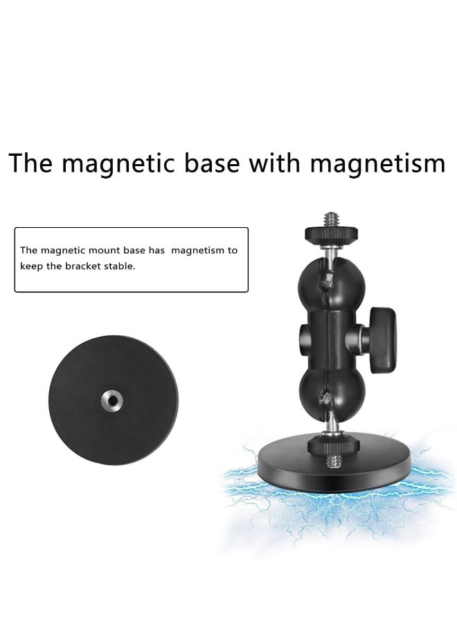 Magnetic Camera Mount Compatible with Hero 12/11/10/9/8, AKASO EK7000 Brave 4, DJI Osmo, Insta360 X3 Action Camera with a 1/4 Thread, Magnetic Base Mount with Rotating Ball Head