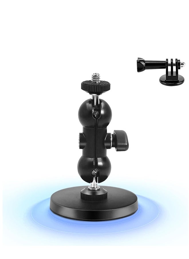 Magnetic Camera Mount Compatible with Hero 12/11/10/9/8, AKASO EK7000 Brave 4, DJI Osmo, Insta360 X3 Action Camera with a 1/4 Thread, Magnetic Base Mount with Rotating Ball Head