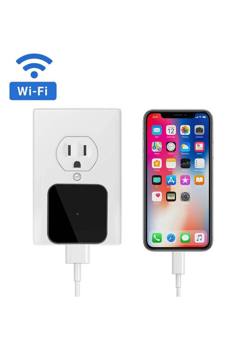 IYZA Wireless 1080p WiFi 90 Viewing Area USB Wall Charger WiFi Camera Video and Audio Live View On Mobile App WiFi Charger