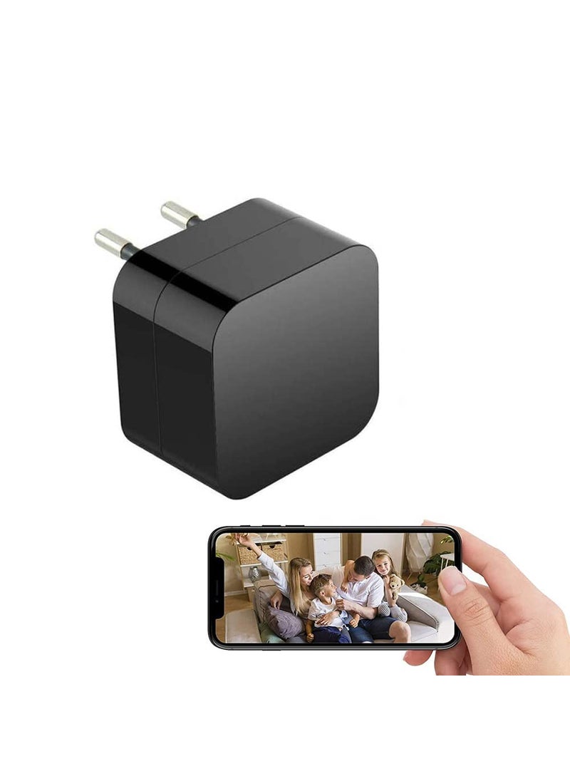 IYZA Wireless 1080p WiFi 90 Viewing Area USB Wall Charger WiFi Camera Video and Audio Live View On Mobile App WiFi Charger