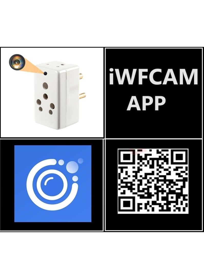 SAFETY NET Plug Hidden Camera 3 Pin Multi Plug Camera Inbuilt 32GB SD Card Audio and Video Recording Live Feed Camera with WiFi Motion Detection iWFCam APP