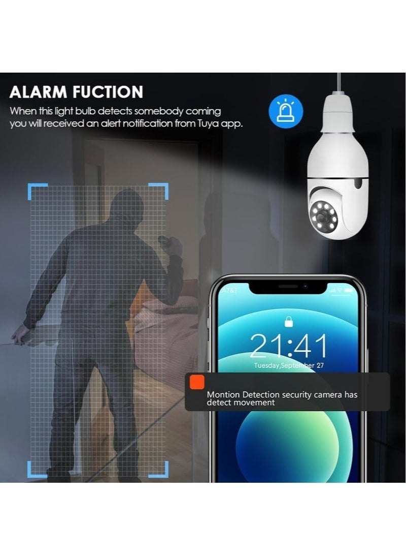 4Pack HD 1080P Wireless Light-Bulb Security Camera, Work with 2.4ghzu00265ghz WiFi, Motion Auto Tracking, 2 Way Audio, Spotlight Night Vision, E27 Screw-in CCTV Camera (4pcs)