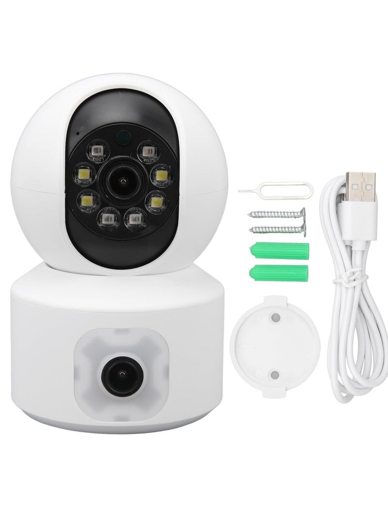 WiFi Dual Lens Security Camera HD Wireless Home Camera with Wide Angle NightMotion Detection, 2 Way, Panoramic Shooting, Rich Functions, HD Night