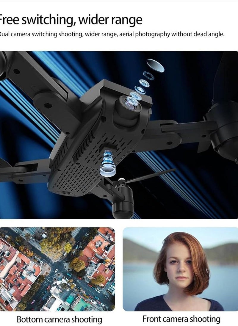 P30 Plus Drone with 4K Dual HD Camera, Foldable Design, 20-Minute Flight Time, Visual Positioning 2.0, Automatic Braking System, and Gesture Control – Ideal for Photography u0026 Video