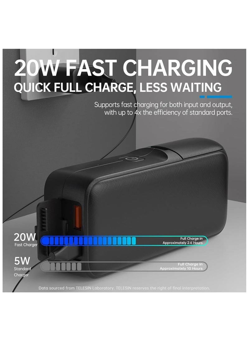 TELESIN Power Charger for GoPro HERO13 Black | Portable 10000mAh Fast Charger Box for GoPro 13 Battery
