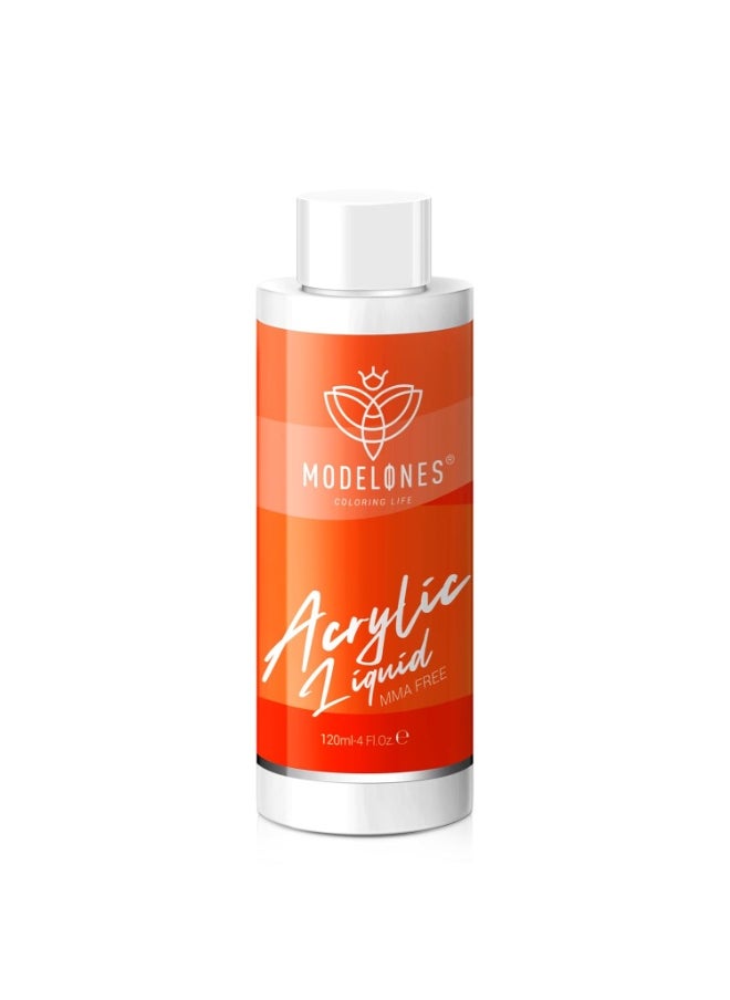 modelones 4 oz Monomer Acrylic Nail Liquid - Professional Monomer 120ml for Acrylic Powder Nail Extension 3D Carving, MMA Free Low Odor Non-Yellowing DIY Home Salon