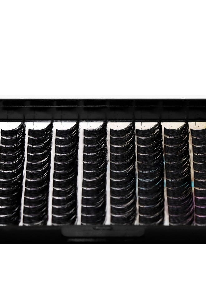 Dedila 120 Clusters Individual False Eyelashes Wide Stem D Curl Handmade Dramatic Black Soft and Light 5D Volume Eye Lashes Extensions Thick Base Women Girls Beauty Tools (16mm)