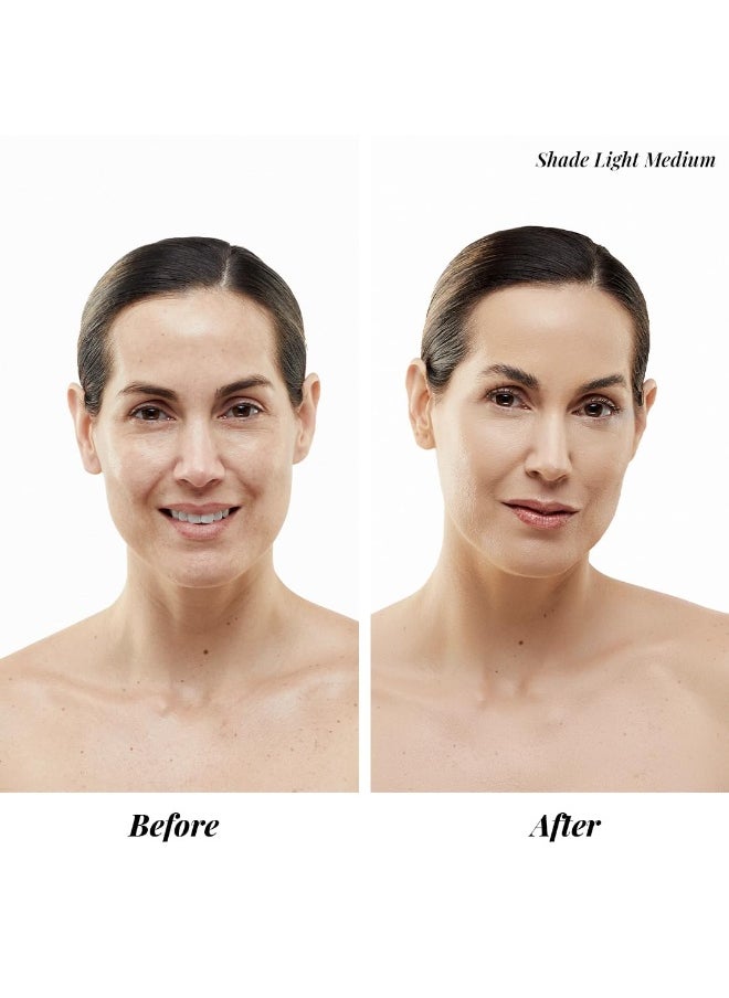 MagicMinerals AirBrush Foundation by Jerome Alexander – 2pc Set with Airbrush Foundation and Kabuki Brush - Spray Makeup with Anti-aging Ingredients for Smooth Radiant Skin - Bright Light
