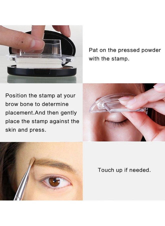 GL-Turelifes Eyebrow Stamp Powder Perfect Eyebrow Power Seal Nature Brow Stamp Makeup Tool Delicate Eyebrow Shape for Professional and beginner (#5 Light Brown)