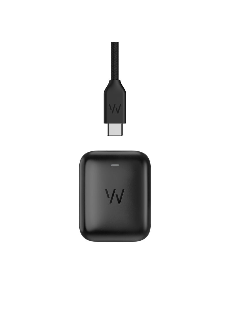 Wireless PowerPack – Compatible with One, Peak, Life – Portable, Waterproof Charger for Health, Fitness, Sleep, and Activity Wearable – 14+ Days Battery Life Jet Black