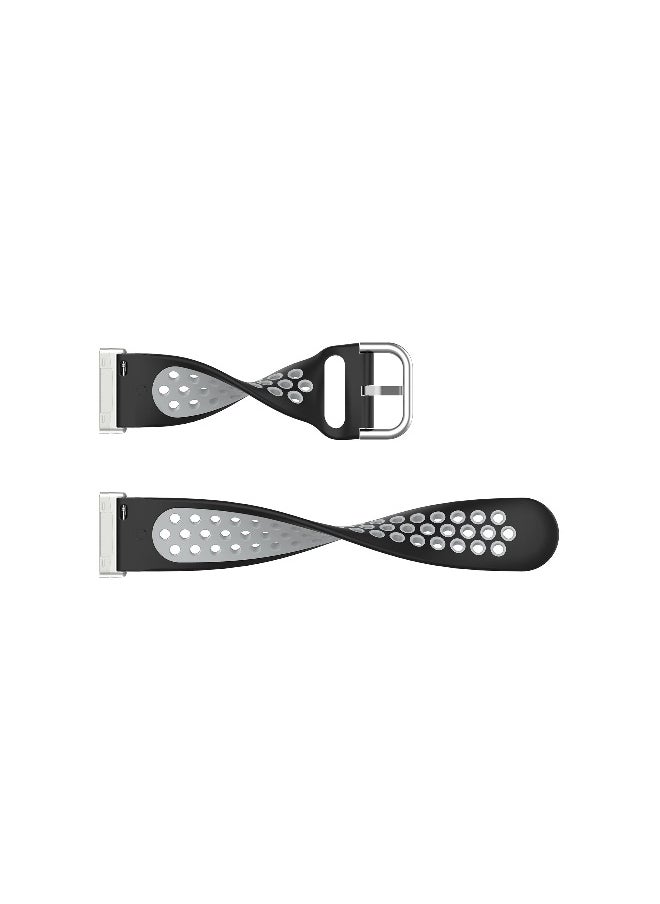 Two-color Strap, Compatible with Fitbit Versa 3 Strap/Fitbit Sense Women's Strap, Soft Silicone Substitute, Sports Wrist Strap with Vents, Suitable for Fitbit Versa 3/fitbit Sense