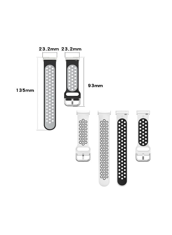 Two-color Strap, Compatible with Fitbit Versa 3 Strap/Fitbit Sense Women's Strap, Soft Silicone Substitute, Sports Wrist Strap with Vents, Suitable for Fitbit Versa 3/fitbit Sense