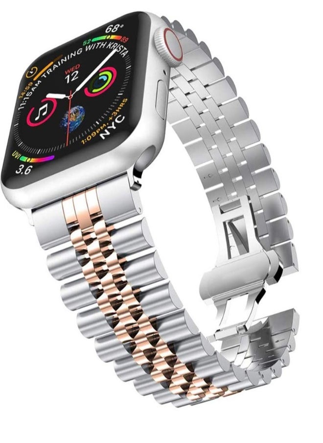 Replacement Band Compatible with Apple Watch 40mm 38mm, Stainless Steel Solid Strap Metal Bracelet for Apple Watch Series
