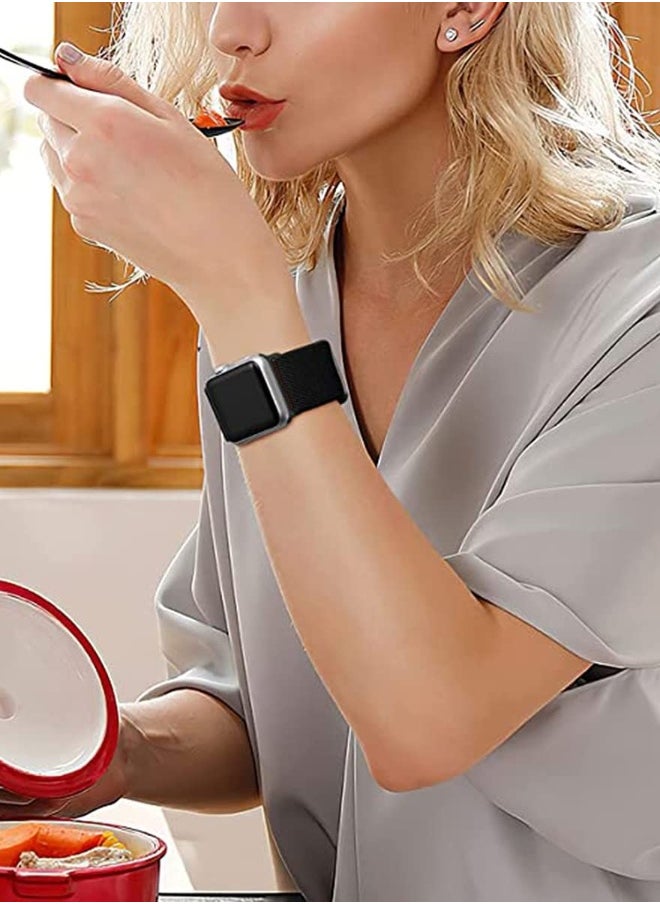 KASTWAVE Bands Compatible with Apple Watch Band 44mm 42mm 40mm 38mm for Women Men, Elastic Solo Loop Soft Breathable Braided Nylon Stretchy Bands for iWatch/ Apple Watch SE Series 1 2 3 4 5 6
