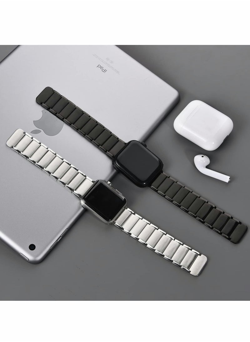 Magnetic Metal Straps for Apple Watch 45mm 44mm, Stylish Replacement Bands