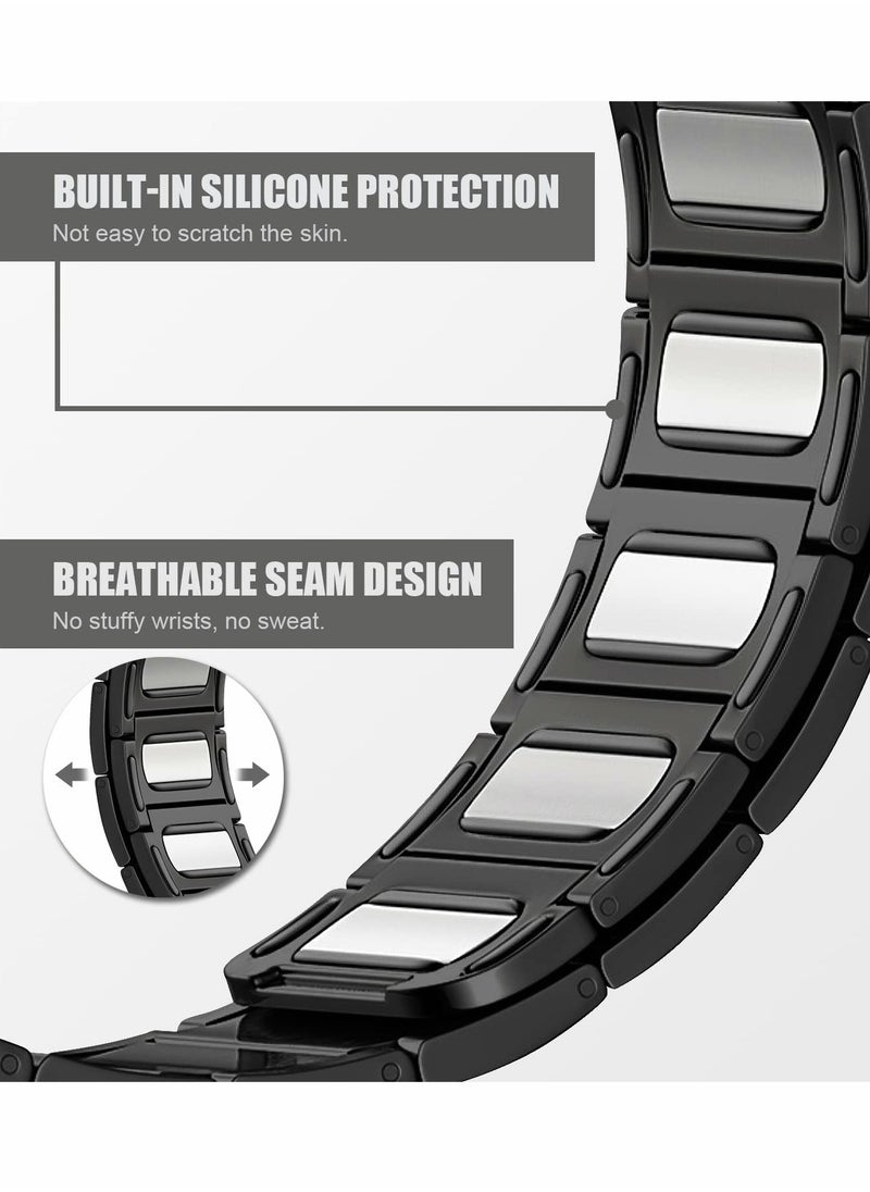 Magnetic Metal Straps for Apple Watch 45mm 44mm, Stylish Replacement Bands