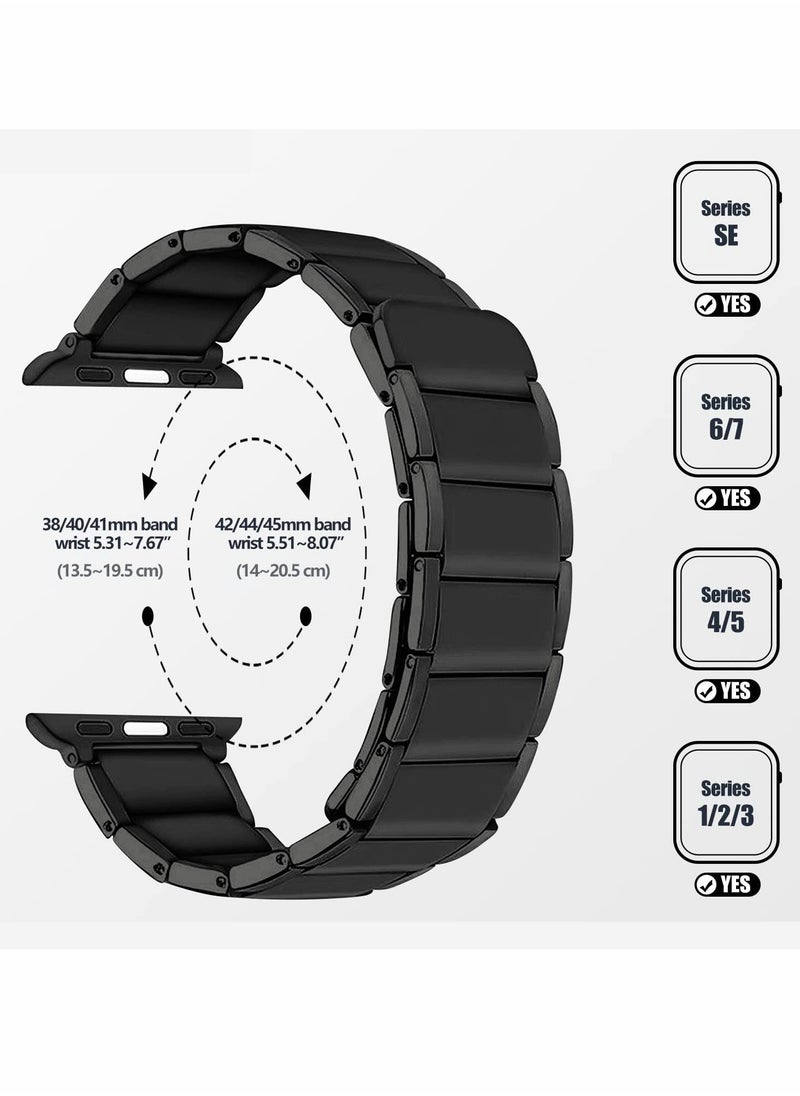 Magnetic Metal Straps for Apple Watch 45mm 44mm, Stylish Replacement Bands