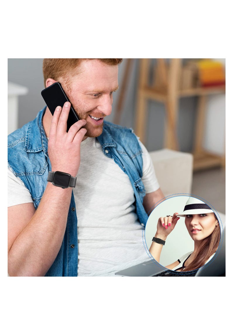 Sport Loop Nylon Band with Portable Wireless Charger 2-in-1 Compatible with Apple Watch 38mm --- 49mm Women Men, Innovative Elastic Braided Strap for iWatch Series 8 7 6 5 4 3 2 1 SE Ultra