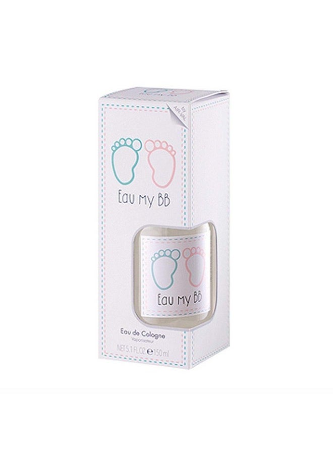 Eau My BB, All Natural, Gentle, Fragrance, for Babies, Newborns, Infants, Eau de Cologne, EDC, 5.07oz, 150ml, Spray, Made in Spain, by Air Val International, White, Blue, Pink (7961)