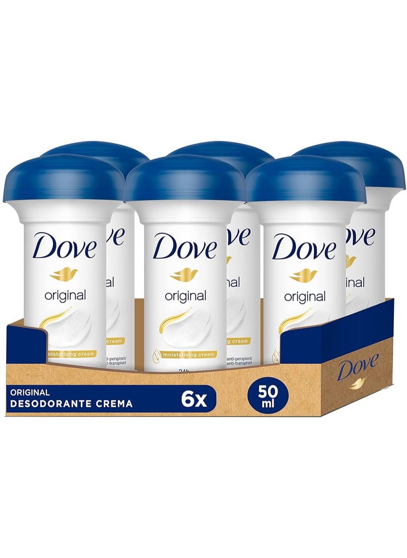 Original Moisturizing Cream Anti-Perspirant Mushroom Deodorant 50ml (Pack of 6)