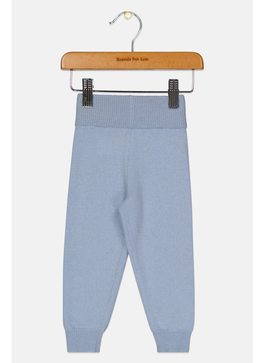 Toddlers Boy Knitted Jogger Pants, Blue