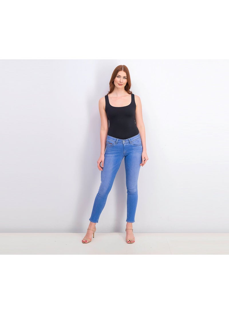 Women Low Rise Skinny Jeans, Blue